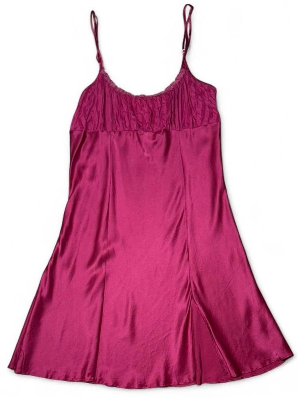 100% Silk Vintage Slip Dress Chemise Red Large